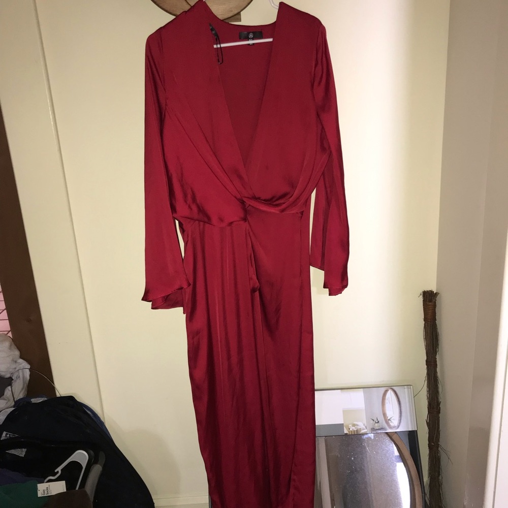 Satin wrap dress